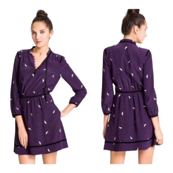Juicy Couture Dresses & Skirts - Juicy Couture “Blackberry” Modern Leaf Print Dress – 100% Silk – Size 6 – EUC